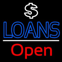 Loans With Dollar Logo Open Leuchtreklame