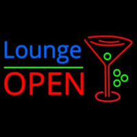 Lounge With Martini Glass Open 1 Leuchtreklame