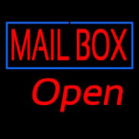 Mailbo  Blue Border Open Leuchtreklame