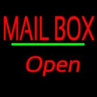 Mailbo  Open Green Line Leuchtreklame