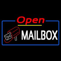Mailbo  Red Logo With Open 4 Leuchtreklame