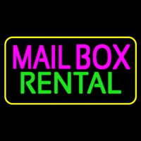 Mailbo  Rental Block Yellow Border Leuchtreklame