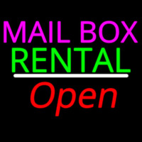 Mailbo  Rental White Line Open Leuchtreklame
