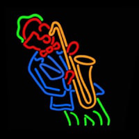 Man Playing Saxophone Leuchtreklame