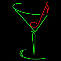 Martini Glass Musical Note Leuchtreklame
