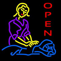 Massage Logo Open Leuchtreklame