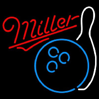 Miller Bowling Blue White Beer Sign Leuchtreklame