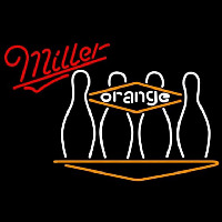 Miller Bowling Orange Beer Sign Leuchtreklame
