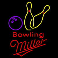 Miller Bowling Yellow Beer Sign Leuchtreklame