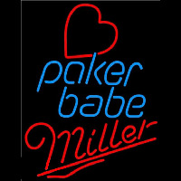 Miller Poker Girl Heart Babe Beer Sign Leuchtreklame