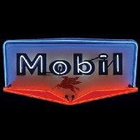 Mobil Gasoline Leuchtreklame