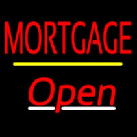 Mortgage Open Yellow Line Leuchtreklame