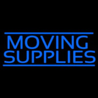 Moving Supplies Blue Double Lines Leuchtreklame