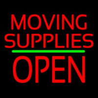 Moving Supplies Open Block Green Line Leuchtreklame