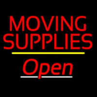 Moving Supplies Open Yellow Line Leuchtreklame
