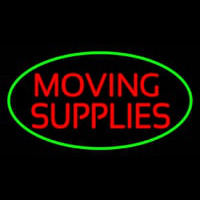 Moving Supplies Oval Green Leuchtreklame