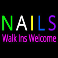 Multi Colored Nails Walk Ins Welcome Leuchtreklame