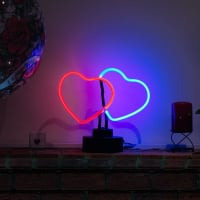Multicolor Heart Desktop Leuchtreklame