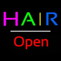 Multicolored Hair Open White Line Leuchtreklame