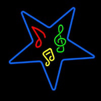 Musical Notes In Star Leuchtreklame