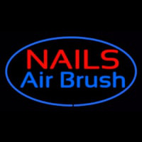 Nails Airbrush Oval Blue Leuchtreklame