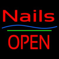 Nails Block Open Green Line Leuchtreklame