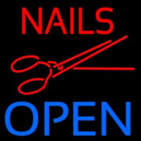 Nails Open With Scissors Leuchtreklame