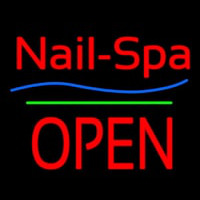 Nails Spa Block Open Green Line Leuchtreklame