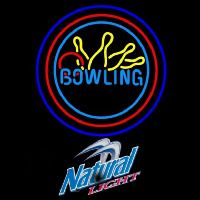 Natural Light Bowling Yellow Blue Beer Sign Leuchtreklame