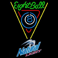 Natural Light Eightball Billiards Pool Beer Sign Leuchtreklame