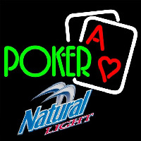 Natural Light Green Poker Beer Sign Leuchtreklame