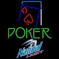 Natural Light Green Poker Red Heart Beer Sign Leuchtreklame