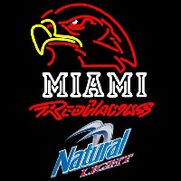 Natural Light Miami University Redhawks Beer Sign Leuchtreklame