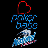Natural Light Poker Girl Heart Babe Beer Sign Leuchtreklame
