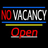 No Vacancy Open Yellow Line Leuchtreklame