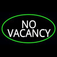 No Vacancy Oval Green Border Leuchtreklame