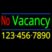 No Vacancy With Phone Number Leuchtreklame