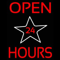 Open 24 Hours Star Leuchtreklame