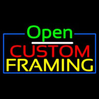 Open Custom Framing Leuchtreklame