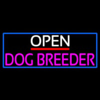 Open Dog Breeder With Blue Border Leuchtreklame