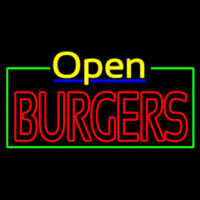 Open Double Stroke Burgers Leuchtreklame