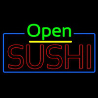 Open Double Stroke Green Sushi Leuchtreklame