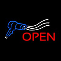 Open Hair Dryer Logo Leuchtreklame