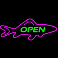 Open Purple Finned Fish Leuchtreklame