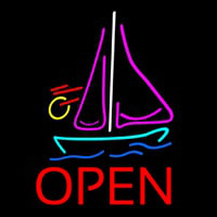 Open Sailboat Leuchtreklame