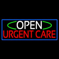 Open Urgent Care With Blue Border Leuchtreklame