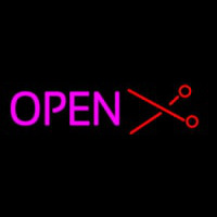 Open With Scissor Logo Leuchtreklame