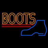 Orange Double Stroke Boots Leuchtreklame