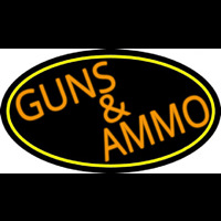 Orange Guns And Ammo Leuchtreklame