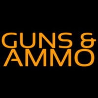 Orange Guns And Ammo Leuchtreklame